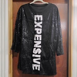 Sparkle, Size: XL, Black Sequin Dress
